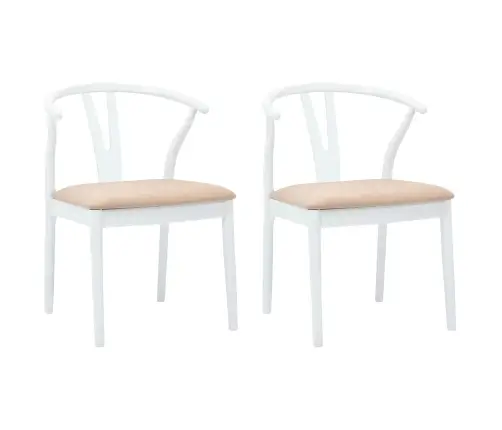 Söögitool 2 Pcs Valge Ja Pruun Paks Kautsukipuit