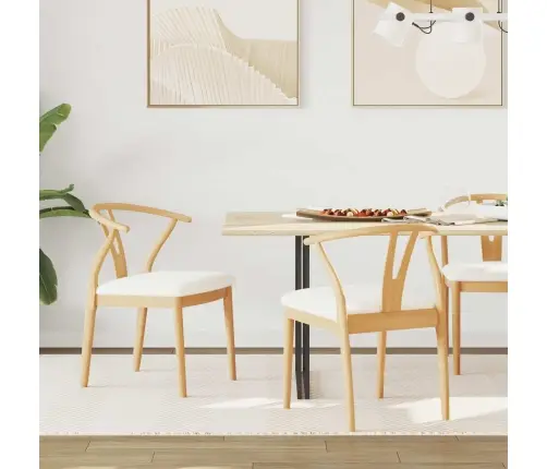 Ēdamistabas Krēsls 2 Pcs Dabisks Un Gaišs Ciets Gumijas Koks Vidaxl