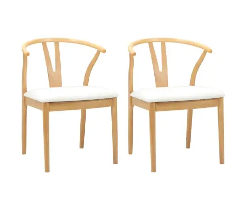 Ēdamistabas Krēsls 2 Pcs Dabisks Un Gaišs Ciets Gumijas Koks Vidaxl