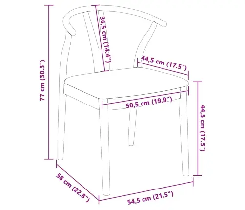 Ēdamistabas Krēsls 2 Pcs Dabisks Un Gaišs Ciets Gumijas Koks Vidaxl