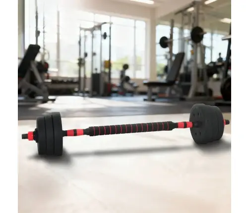 2-In-1 Hanteles Komplekts Melns Un Sarkans 121 X 19,5 X 19,5 Cm Vidaxl