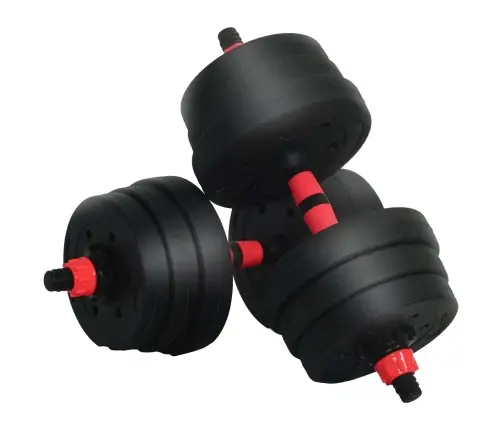 2-In-1 Hanteles Komplekts Melns Un Sarkans 121 X 19,5 X 19,5 Cm Vidaxl