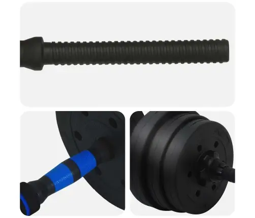 2-In-1 Hanteles Komplekts Melna Un Zila 121 X 19,5 X 19,5 Cm Vidaxl