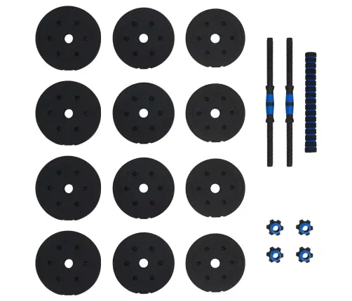 2-In-1 Hanteles Komplekts Melna Un Zila 121 X 19,5 X 19,5 Cm Vidaxl