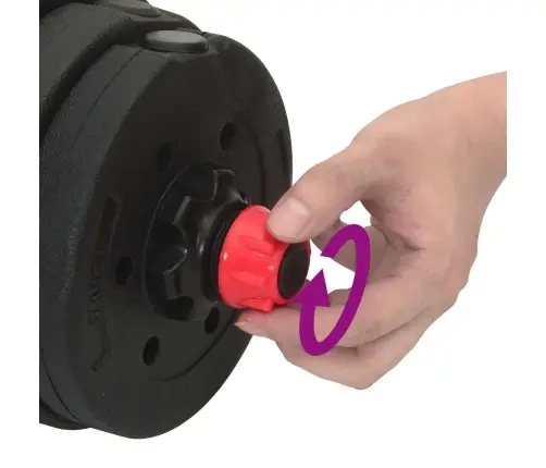 2-In-1 Hantelių Ir Štangos Rinkinys 30Kg Juoda Ir Raudona