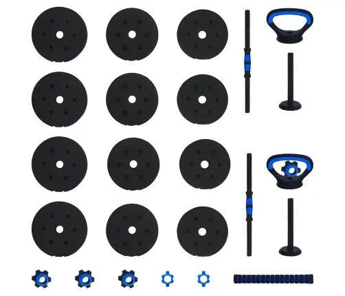 4-In-1 Hanteles Komplekts Melna Un Zila 121 X 19,5 X 19,5 Cm Vidaxl