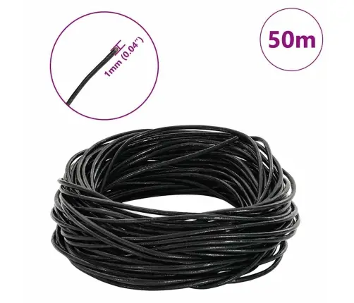 Ādas Aukla Melna Ø1 Mm X 50 M Āda Vidaxl