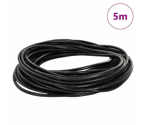 Ādas Aukla Melna Ø3 Mm X 5 M Āda Vidaxl