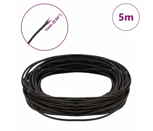 Ādas Aukla Tumši Brūna Ø1 Mm X 5 M Āda Vidaxl