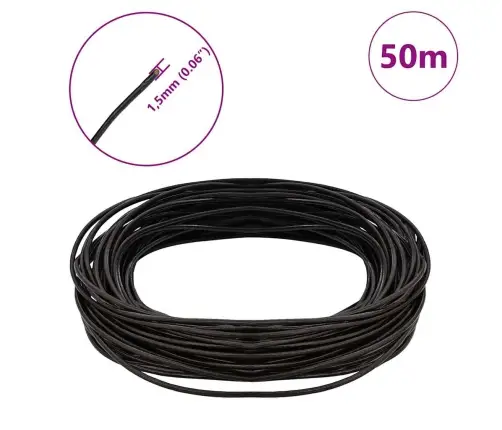 Ādas Aukla Tumši Brūna Ø1,5 Mm X 50 M Āda Vidaxl