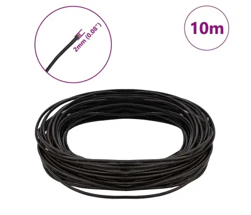 Ādas Aukla Tumši Brūna Ø2 Mm X 10 M Āda Vidaxl