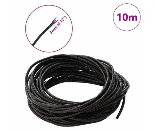 Ādas Aukla Tumši Brūna Ø3 Mm X 10 M Āda Vidaxl