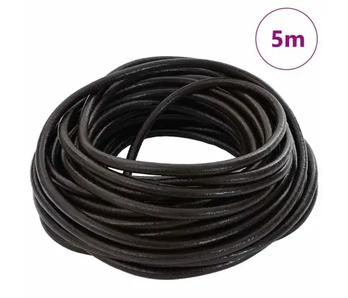 Ādas Aukla Tumši Brūna Ø5 Mm X 5 M Āda Vidaxl