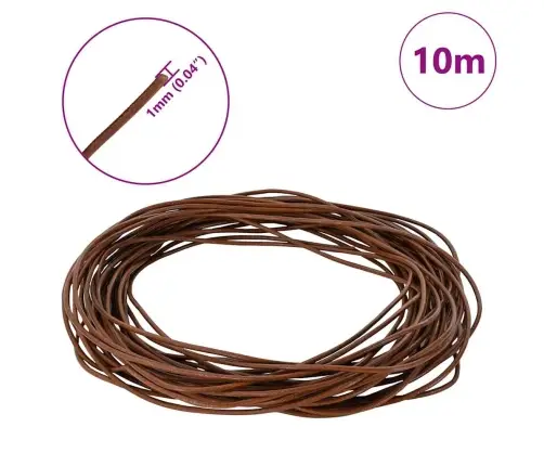 Ādas Aukla Gaiši Brūns Ø1 Mm X 10 M Āda Vidaxl