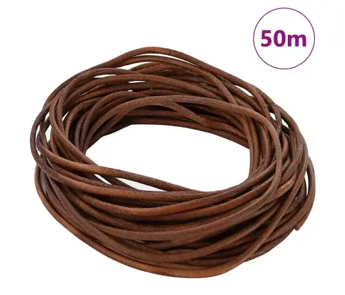 Ādas Aukla Gaiši Brūns Ø3 Mm X 50 M Āda Vidaxl