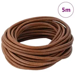 Ādas Aukla Gaiši Brūns Ø5 Mm X 5 M Āda Vidaxl