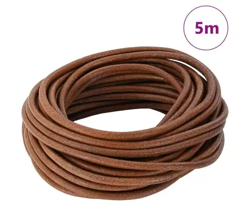 Ādas Aukla Gaiši Brūns Ø5 Mm X 5 M Āda Vidaxl