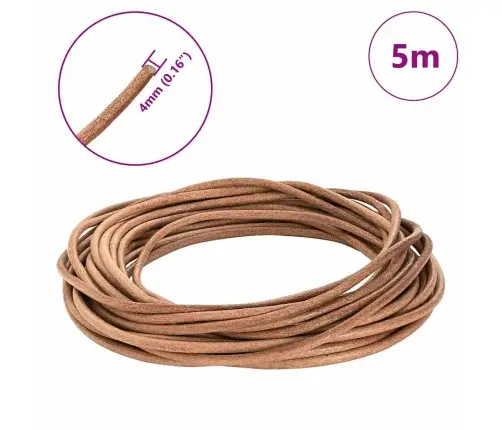 Ādas Aukla Brūna Ø4 Mm X 5 M Āda Vidaxl
