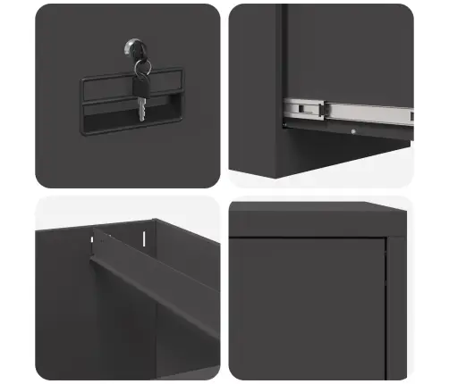 Dokumentu Skapis Ar Atvilktni 2 Pcs Melna 44 X 50 X 106.5 Cm Vidaxl