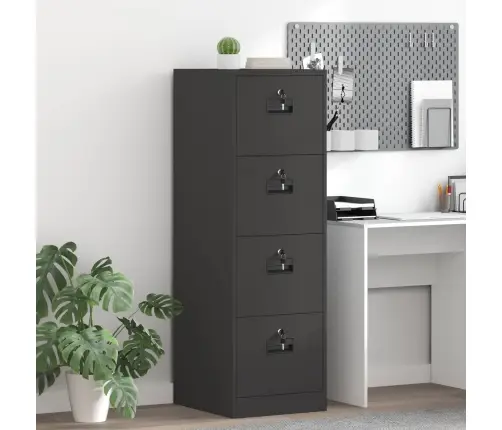 Dokumentu Skapis Ar Atvilktni 2 Pcs Melna 44 X 50 X 106.5 Cm Vidaxl