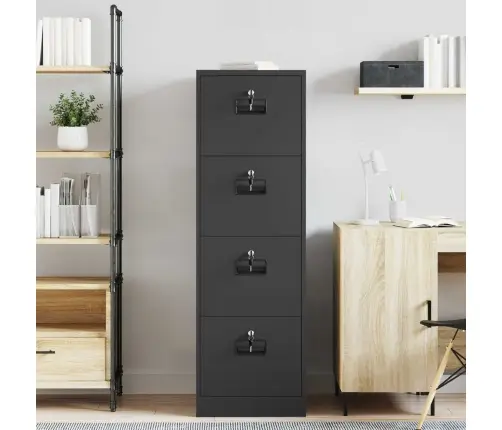 Dokumentu Skapis Ar Atvilktni 2 Pcs Melna 44 X 50 X 106.5 Cm Vidaxl