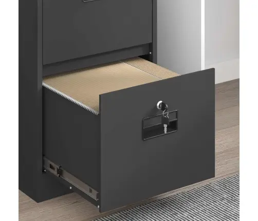 Dokumentu Skapis Ar Atvilktni 2 Pcs Melna 44 X 50 X 106.5 Cm Vidaxl