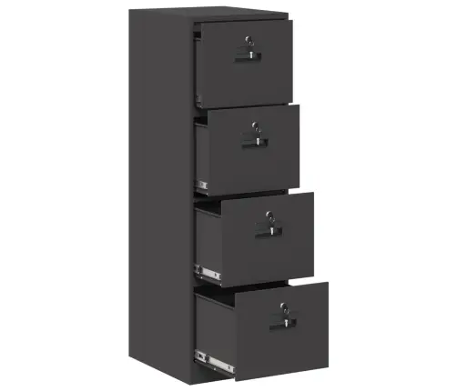 Dokumentu Skapis Ar Atvilktni 2 Pcs Melna 44 X 50 X 106.5 Cm Vidaxl