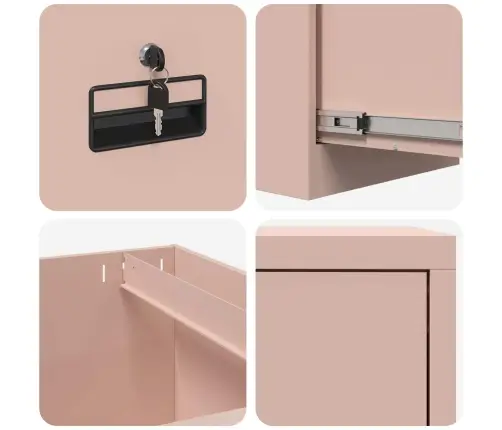 Dokumentu Skapis Ar Atvilktni 2 Pcs Rozā 44 X 50 X 106.5 Cm Vidaxl