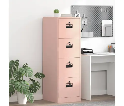 Dokumentu Skapis Ar Atvilktni 2 Pcs Rozā 44 X 50 X 106.5 Cm Vidaxl