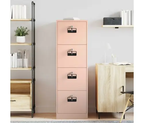 Dokumentu Skapis Ar Atvilktni 2 Pcs Rozā 44 X 50 X 106.5 Cm Vidaxl