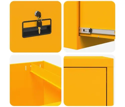 Dokumentu Skapis 2 Pcs Sinapsu Dzeltena 44 X 50 X 106.5 Cm Vidaxl