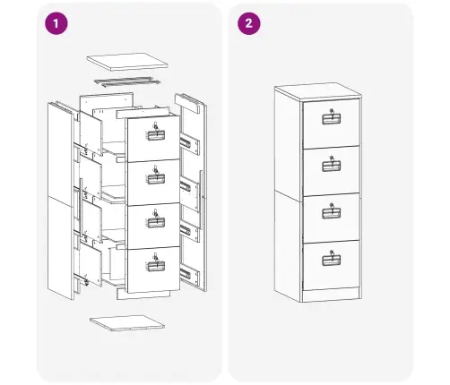 Failikapp 2 Pcs Valge 44 X 50 X 106.5 Cm Külmvalsitud Teras