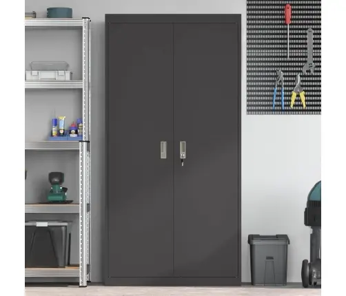 Skapītis 2 Pcs Melna 90 X 40 X 180 Cm Auksti Velmēts Tērauds Vidaxl