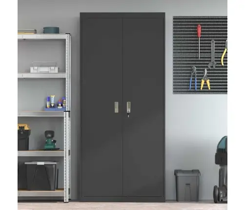 Hoiukapp 2 Pcs Must 90 X 40 X 200 Cm Külmvalsitud Teras