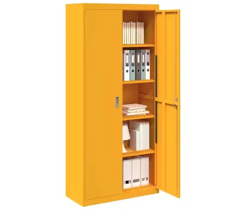 Skapītis Ar Uzglabāšanu 2 Pcs Sinapsu Dzeltena 90 X 40 X 200 Cm Vidaxl