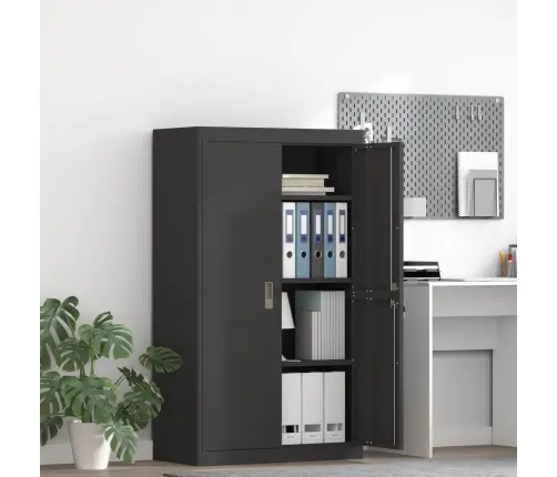 Skapītis 2 Pcs Melna 80 X 40 X 140 Cm Auksti Velmēts Tērauds Vidaxl