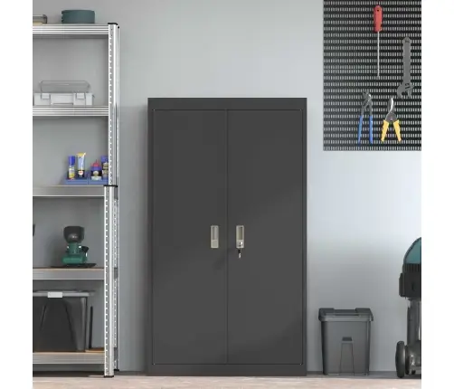 Skapītis 2 Pcs Melna 80 X 40 X 140 Cm Auksti Velmēts Tērauds Vidaxl