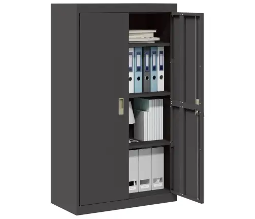 Skapītis 2 Pcs Melna 80 X 40 X 140 Cm Auksti Velmēts Tērauds Vidaxl