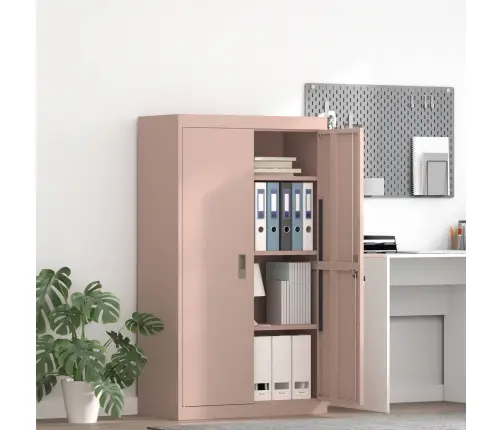 Skapītis 2 Pcs Rozā 80 X 40 X 140 Cm Auksti Velmēts Tērauds Vidaxl