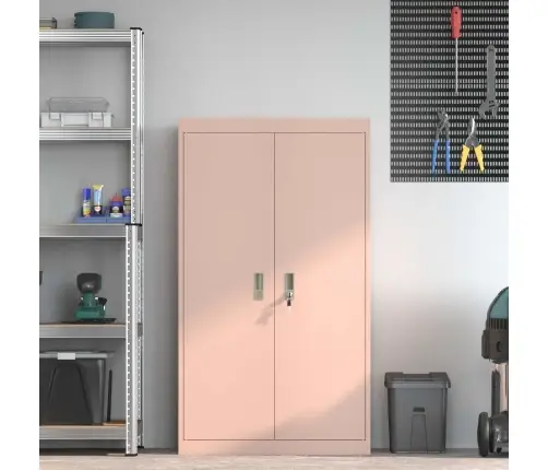 Skapītis 2 Pcs Rozā 80 X 40 X 140 Cm Auksti Velmēts Tērauds Vidaxl