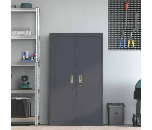 Skapītis Ar Uzglabāšanu 2 Pcs Antracīts 80 X 40 X 140 Cm Vidaxl