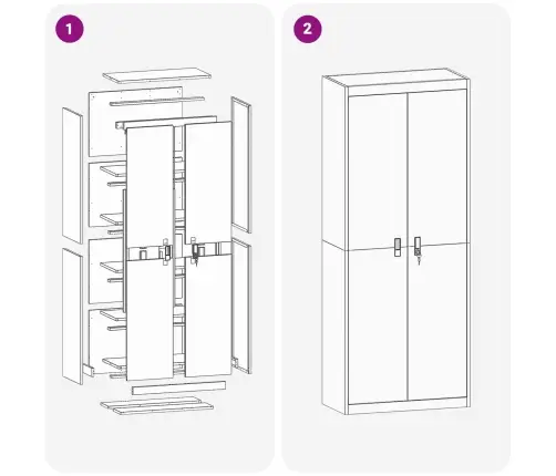 Hoiukapp 2 Pcs Must 80 X 40 X 200 Cm Külmvalsitud Teras