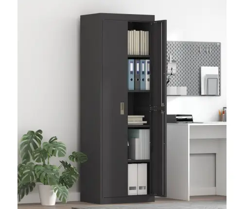 Skapītis 2 Pcs Melna 60 X 40 X 180 Cm Auksti Velmēts Tērauds Vidaxl