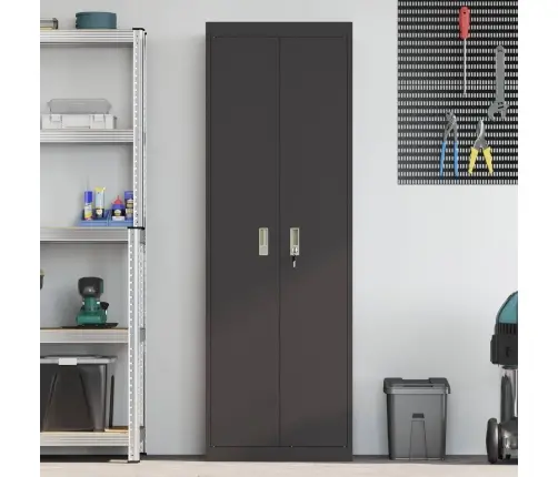 Skapītis 2 Pcs Melna 60 X 40 X 180 Cm Auksti Velmēts Tērauds Vidaxl