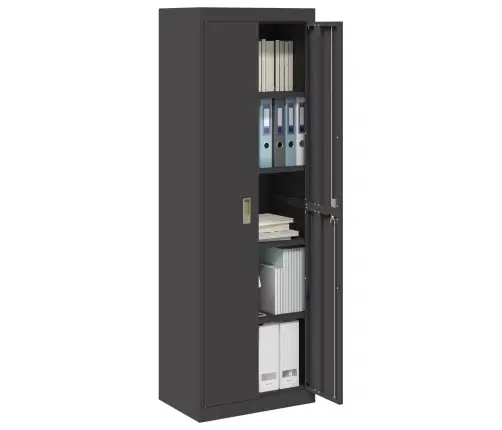 Skapītis 2 Pcs Melna 60 X 40 X 180 Cm Auksti Velmēts Tērauds Vidaxl