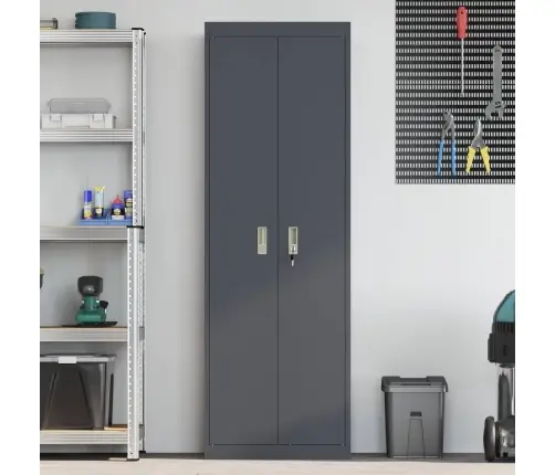 Skapītis Ar Uzglabāšanu 2 Pcs Antracīts 60 X 40 X 180 Cm Vidaxl