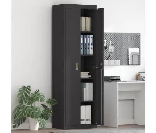 Skapītis 2 Pcs Melna 60 X 40 X 200 Cm Auksti Velmēts Tērauds Vidaxl