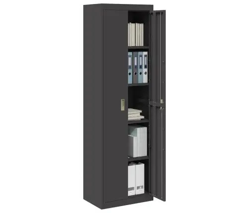 Skapītis 2 Pcs Melna 60 X 40 X 200 Cm Auksti Velmēts Tērauds Vidaxl