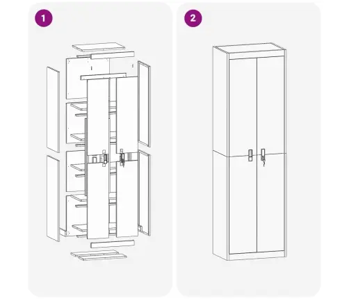 Oppbevaringsskap 2 Pcs Alyvuogių Žalia 60 X 40 X 200 Cm Plienas