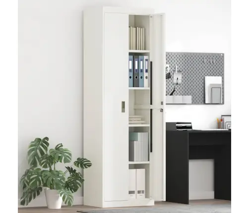 Hoiukapp 2 Pcs Valge 60 X 40 X 200 Cm Külmvalsitud Teras